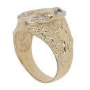 9ct Yellow Gold Cubic Zirconia Patterned Horseshoe Ring