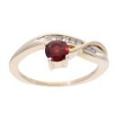 9ct Yellow Gold Created Garnet And Diamond Fancy Ring