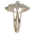 9ct Yellow Gold Aquamarine Flower Cluster Ring