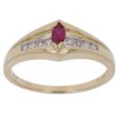 18ct Yellow Gold 0.12ct Diamond And Ruby Ring