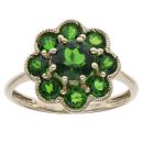 9ct Yellow Gold Diopside Cluster Ring