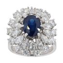 18ct White Gold Sapphire And Diamond Cluster Ring