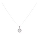 Silver Cubic Zirconia Cluster Pendant And Chain 18" By Icesia
