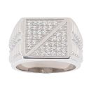 Silver Cubic Zirconia Signet Ring By Icesia