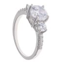 Silver Cubic Zirconia Three Stone Ring by Icesia