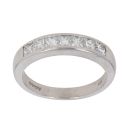 Platinum 0.65ct Princess Cut Diamond Half Eternity Ring