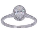9ct White Gold 0.85ct Oval and Brilliant Cut Lab Grown Diamond Cluster Ring