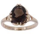 9ct Yellow Gold Smoky Quartz Solitaire Ring