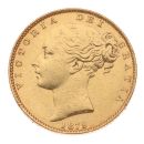 1879 Victoria Young Head Shield UK Full Sovereign Coin