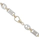 9ct Yellow Gold Cubic Zirconia Stars and Bars Chain 22"
