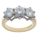 18ct Yellow Gold Moissanite Three Stone Ring