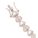 18ct White Gold 1.60ct Brilliant Cut Diamond Heart Bracelet 7"