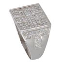 Silver Cubic Zirconia Signet Ring by Icesia