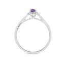 9ct White Gold Amethyst Diamond Halo Solitaire Ring
