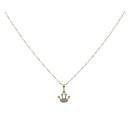 14ct Yellow Gold Child's Cubic Zirconia Crown Pendant & Chain