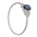 9ct White Gold 0.04ct Diamond and Sapphire Ring