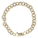 9ct Yellow Gold Cubic Zirconia Belcher Bracelet 8"