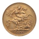 1908 Edward VII Large Head UK Half Sovereign Coin