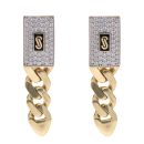14ct Yellow Gold Monaco Classic Cubic Zirconia Pave Drop Earrings