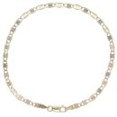 14ct Yellow White and Rose Gold Anchor Bracelet 7"