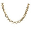 9ct Yellow Gold Patterned and Plain Belcher Chain 24"