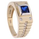 14ct Yellow & White Gold Child's Cubic Zirconia Signet Ring