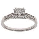 18ct White Gold 0.34ct Brilliant Cut Diamond Cluster Ring