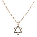 9ct Yellow Gold Star Of David Pendant And Chain 24"