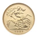 1982 Elizabeth II Decimal Portrait UK Half Sovereign Coin