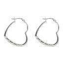 Silver Cubic Zirconia Heart Hoop Earrings By Icesia