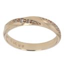 9ct Yellow Gold 0.05ct Diamond Twist Wedding Band 3mm