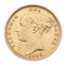 1883 Victoria Young Head UK Half Sovereign Coin