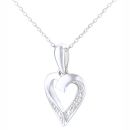 9ct White Gold Diamond Heart Pendant Necklace
