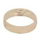 9ct Yellow Gold Patterned Wedding Band 4.7mm