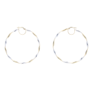 14ct Yellow And White Gold Twist Hoop Earrings