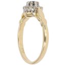 18ct Yellow Gold 0.05ct Diamond and Sapphire Cluster Ring