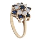 9ct Yellow Gold Sapphire and Opal Cluster Ring