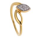 22ct Yellow Gold Cubic Zirconia Leaves Ring