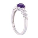 9ct White Gold Amethyst and Diamond Heart Dress Ring