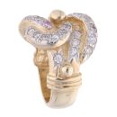 9ct Yellow And White Gold Cubic Zirconia Knot Ring