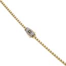 14ct Yellow Gold Monaco Beaded Cubic Zirconia Pave Lock Chain 18"
