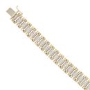 9ct Yellow Gold Cubic Zirconia Watch Style Bracelet 8"