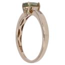 9ct Yellow Gold 0.10ct Baguette Cut Diamond and Zoisite Ring