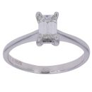 18ct White Gold 0.45ct Emerald Cut Diamond Solitaire Ring