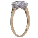 18ct Yellow Gold 1.00ct Transitional Cut Diamond Trilogy Ring