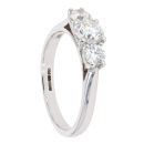18ct White Gold Certificated Diamond Trilogy Ring