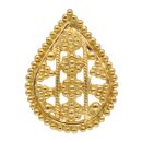 22ct Yellow Gold Patterned Pear Shape Nose Stud