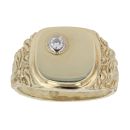 9ct Yellow Gold 0.10ct Diamond Signet Ring