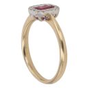 18ct Yellow Gold 0.10ct Diamond and Ruby Cluster Ring
