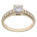 9ct Yellow Gold Moissanite Ring